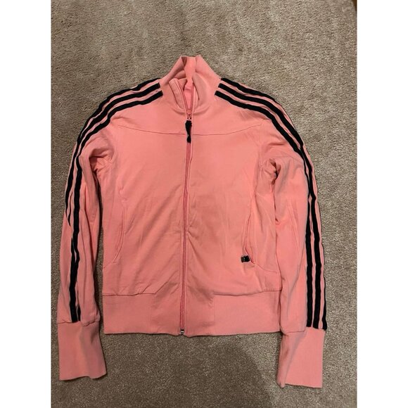 Adidas Womens Full Zip Reversible Track Jacket Size S 8USA/UK10 Pink/black - Picture 1 of 4